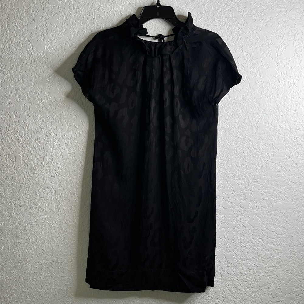 Ann Mashburn Atelier Ruffle Animal Print Dress Black XS